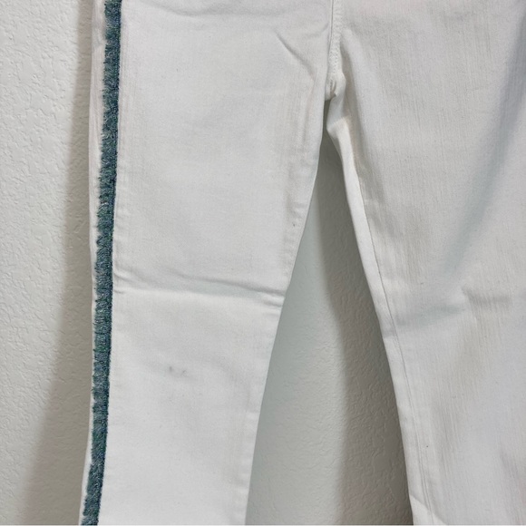7 For All Mankind | High Waist Ankle Skinny Fringe Jeans, White Sz 28 - Picture 3 of 16